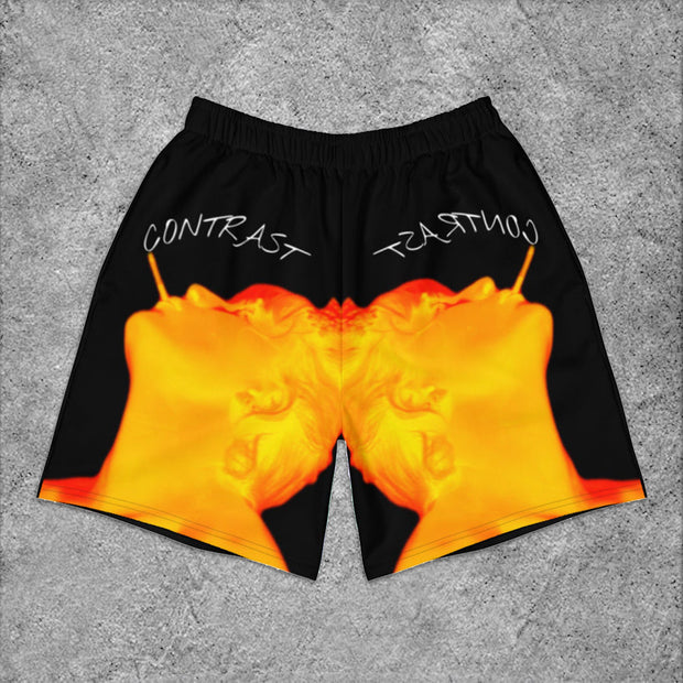 street abstract print shorts