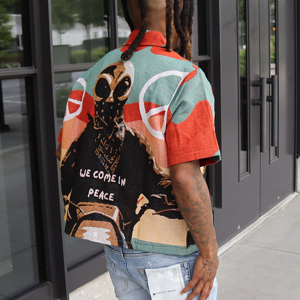 We Come in Peace Tapestry Shirt Jacket