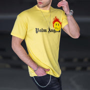 Fashion printed flame hip-hop street short-sleeved T-shirt