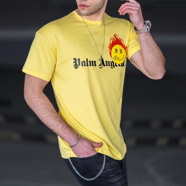 Fashion printed flame hip-hop street short-sleeved T-shirt