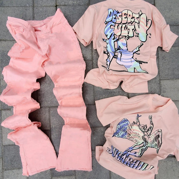 Fallen Angel T-shirt and trousers two-piece suit