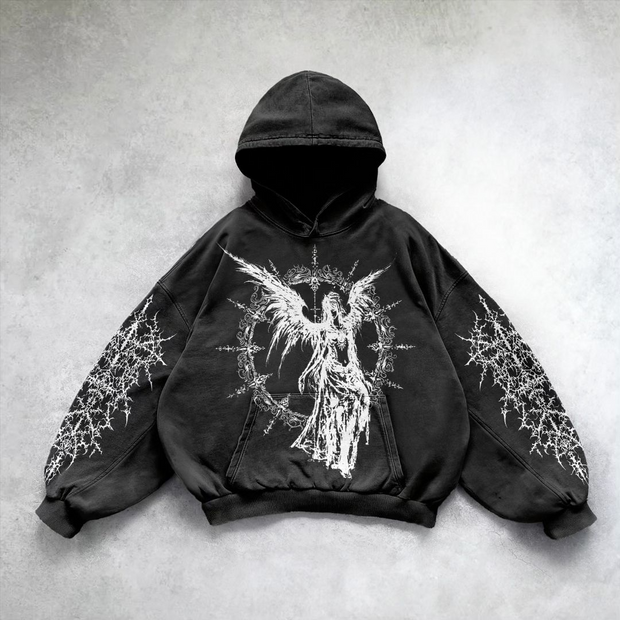 Angel vintage print hoodie