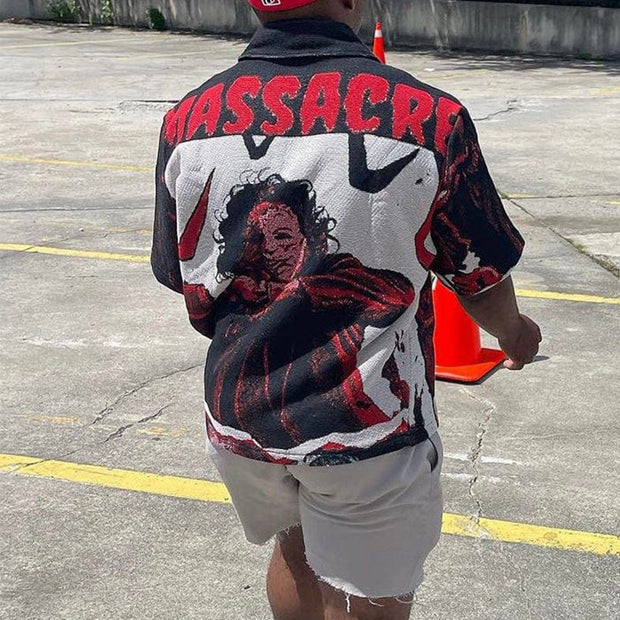 Vintage Horror Movie Tapestry Shirt Jacket