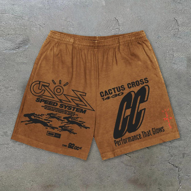 Retro fashion trendy casual shorts