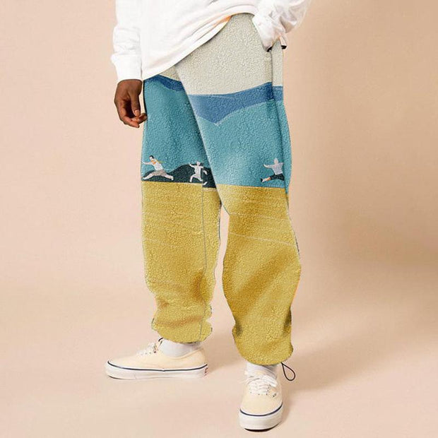 Men's trousers casual sports trend graffiti trousers