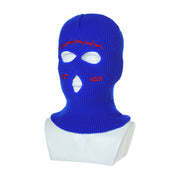 Embroidered Ski Three Hole Knit Hat Ski Warm Ear Guard Head Cover