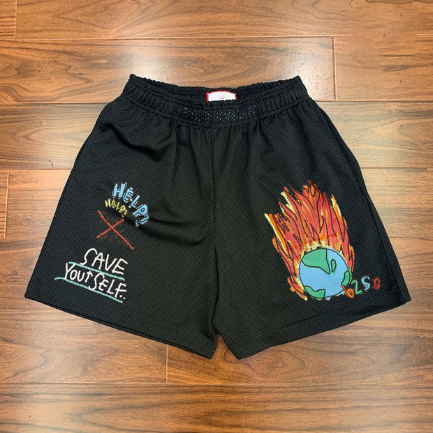 Personalized printed mesh shorts
