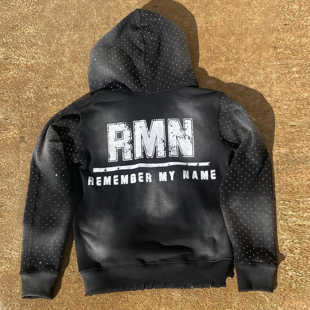 Personalized Street Style Applique Zip-Up Hoodie