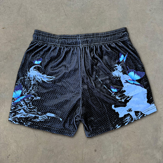 Samurai Print Mesh Shorts