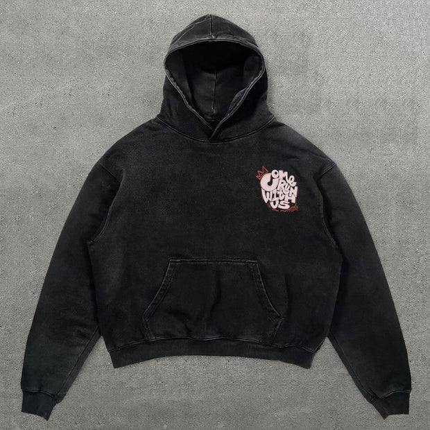 Come Run With Us Print Long Sleeve Hoodies