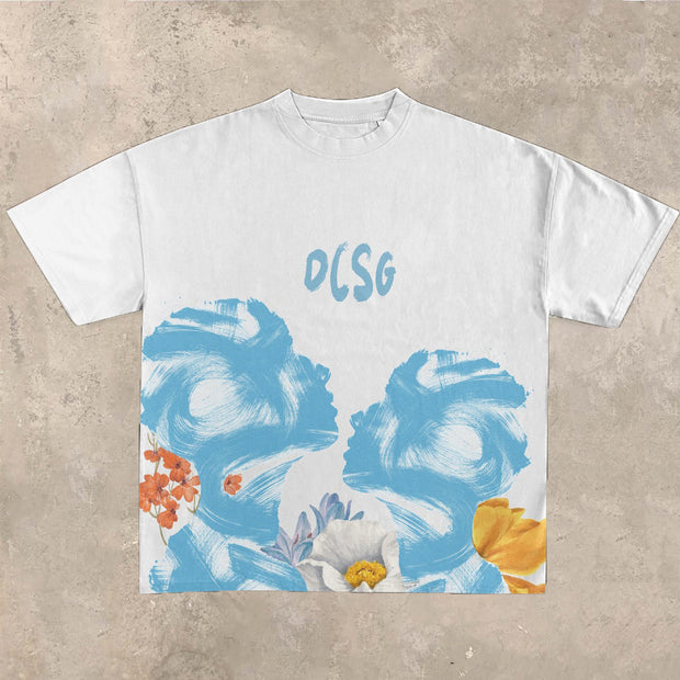 Fashion Vintage Print Short Sleeve T-Shirt