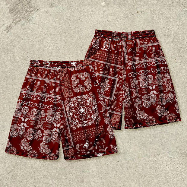 Men's casual pants cashew floral creative printing leisure vacation beach pants