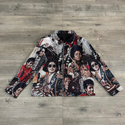 Street Style Figure Print Long Sleeve Zipped Jacket