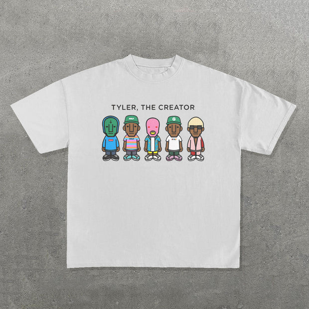 Tyler, The Creator Cartoon Print Short Sleeve T-Shirt