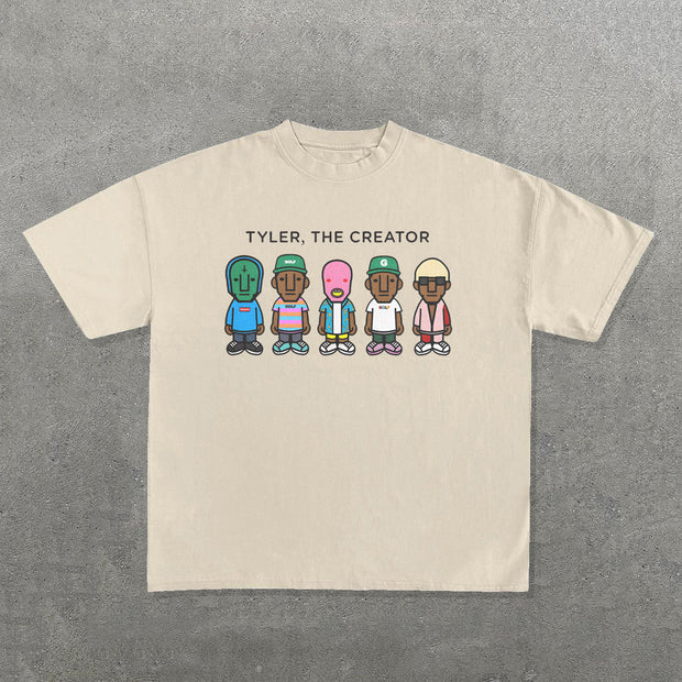Tyler, The Creator Cartoon Print Short Sleeve T-Shirt