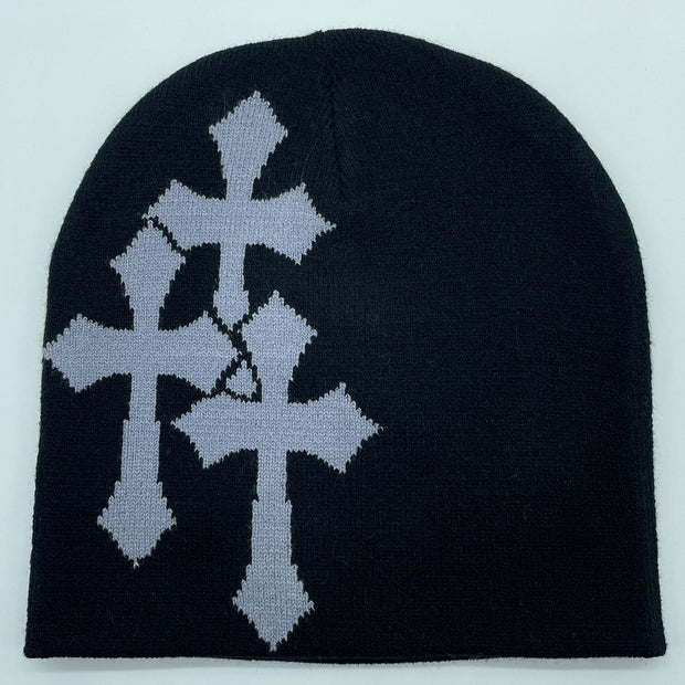 Cross Jacquard Hat for Men and Women