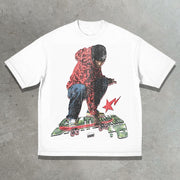 Skateboard Boys Casual Street Print Short Sleeve T-Shirt