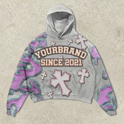 Personalized street style cross loose hoodie