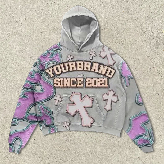 Personalized street style cross loose hoodie
