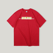 Street fun English smiley print short sleeve T-shirt