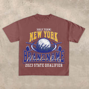 Fashion casual letter round neck T-shirt