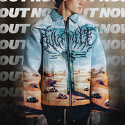 Desert Doom Casual Street Retro Gradient Zipper Tapestry Jacket