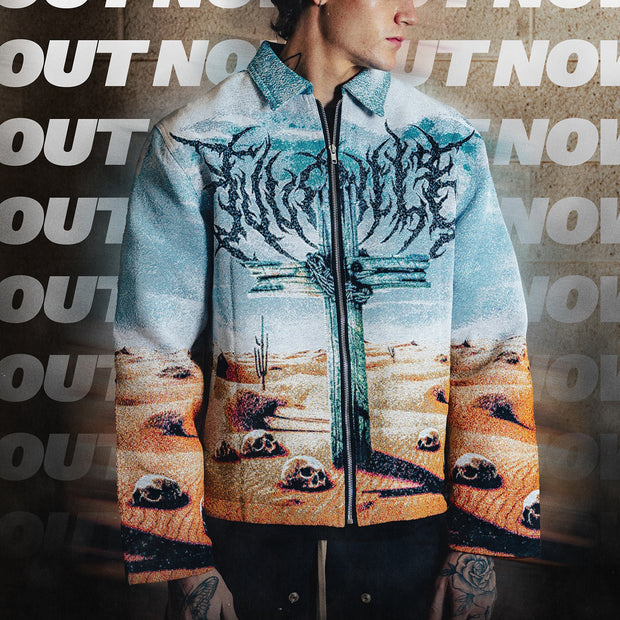 Desert Doom Casual Street Retro Gradient Zipper Tapestry Jacket