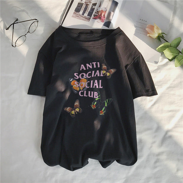 Personalized butterfly print T-shirt