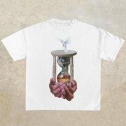 Retro casual trendy brand print short-sleeved T-shirt