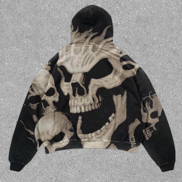 Statement Street Style Skull Print Long Sleeve Sweatshirt