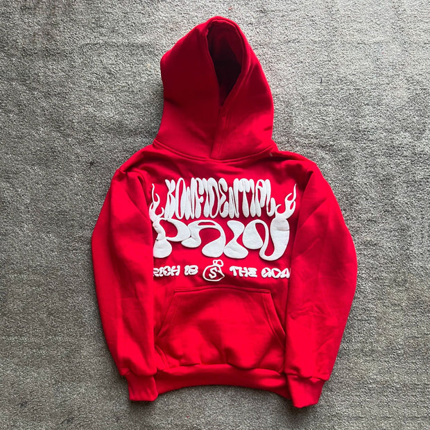 Casual Street Retro Print Hoodie