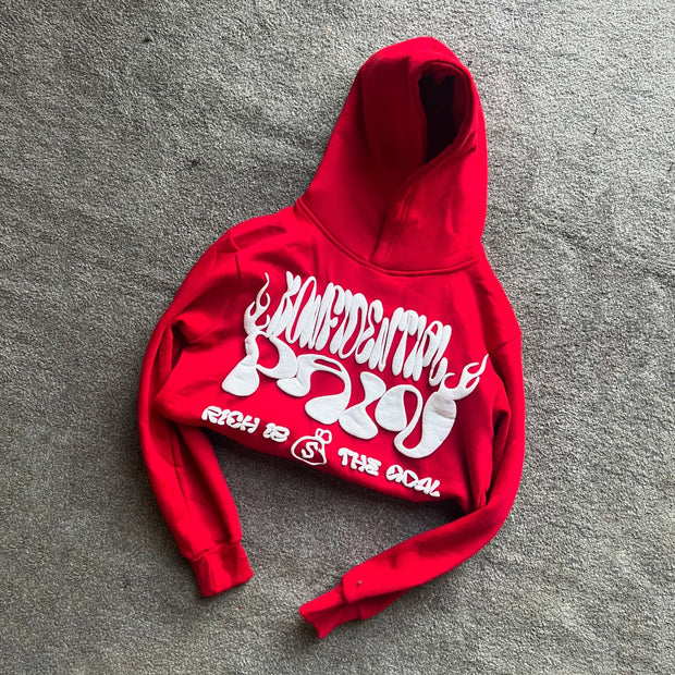 Casual Street Retro Print Hoodie