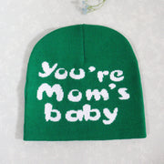 Knitted pullover English letter Y2K jacquard men's and women's hats