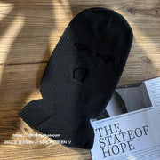 Autumn and winter warm hood solid color personality funny knitted woolen hat