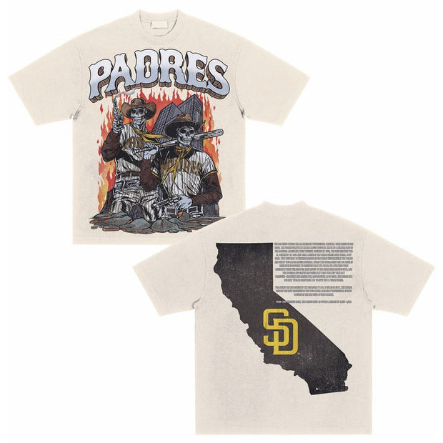 Padres Baseball Print Casual Sports Mesh Two Piece Baseball Suit