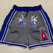 Casual print contrast sports shorts