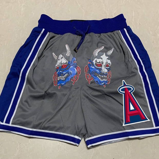 Casual print contrast sports shorts