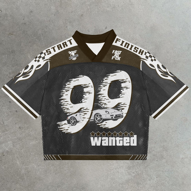 Pray Ghost Car Casual Street Mesh Jersey