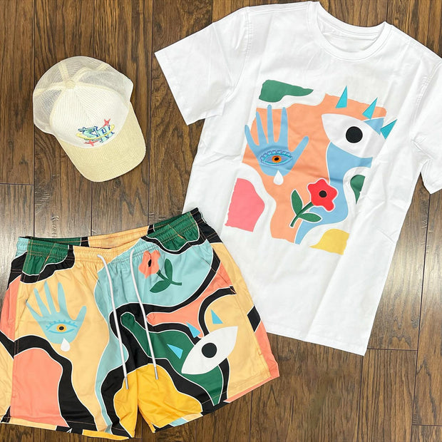 Vintage Print Street Hip Hop Fashion Set