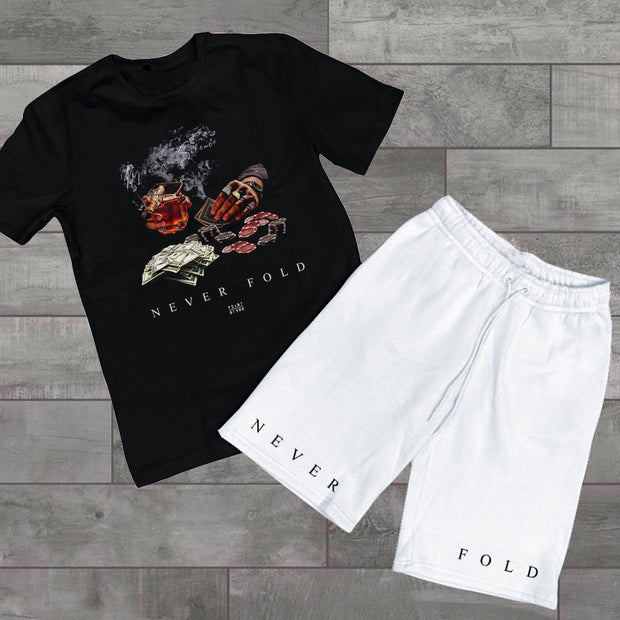Money Pattern Short Sleeve Two Piece Set