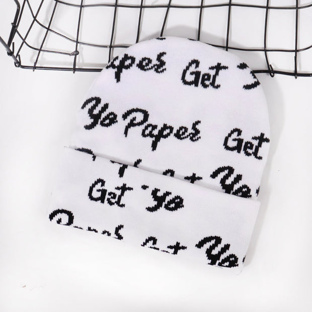 Get letter cuff knitted hat