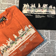 American retro cartoon print short-sleeved t-shirt