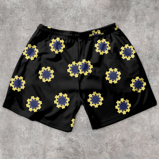 Comic print statement retro shorts