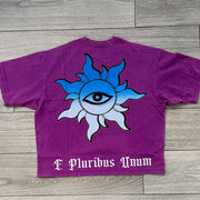 Casual car print crew neck T-shirt