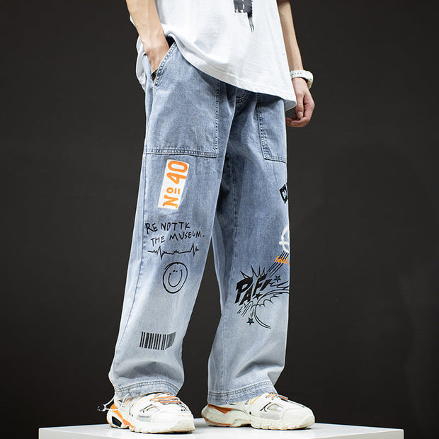Loose straight leg slacks jeans