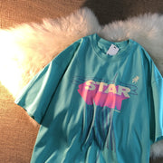 Tide brand personality pattern round neck loose casual short-sleeved T-shirt