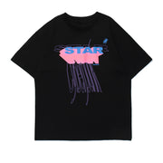 Tide brand personality pattern round neck loose casual short-sleeved T-shirt