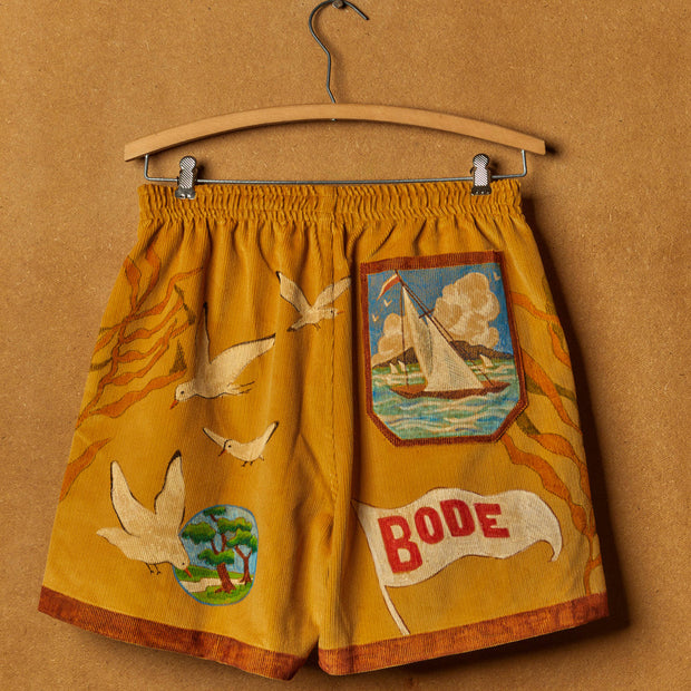 Street Style Retro Hand Painted Print Casual Shorts