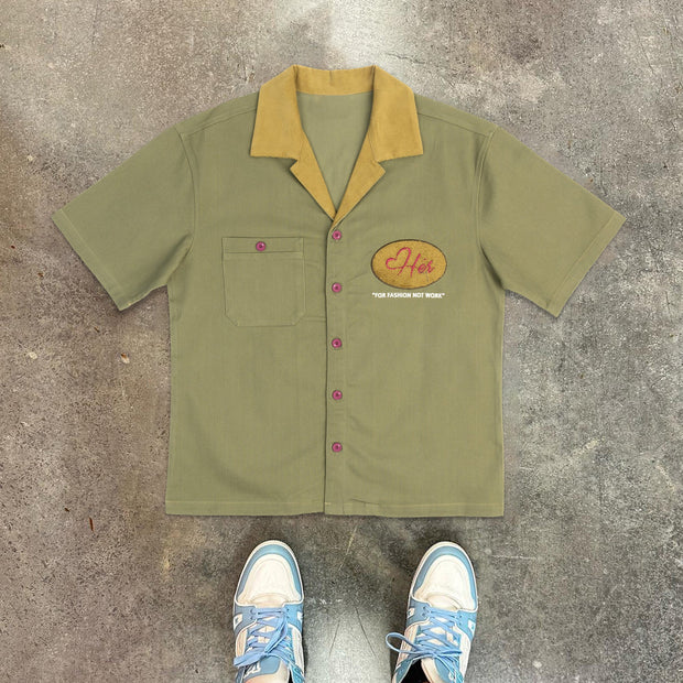 Fashionable contrast printed casual shirt