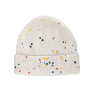 Spray-painted colorful polka dot graffiti wool knitting hat